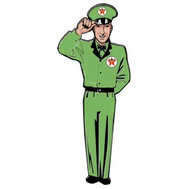 Handmade Texaco Gas Station Attendant Metal Sign 35.5x14