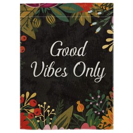 pingpi Good Vibes Only Double Sided Burlap Garden Flag 12.5"x18"