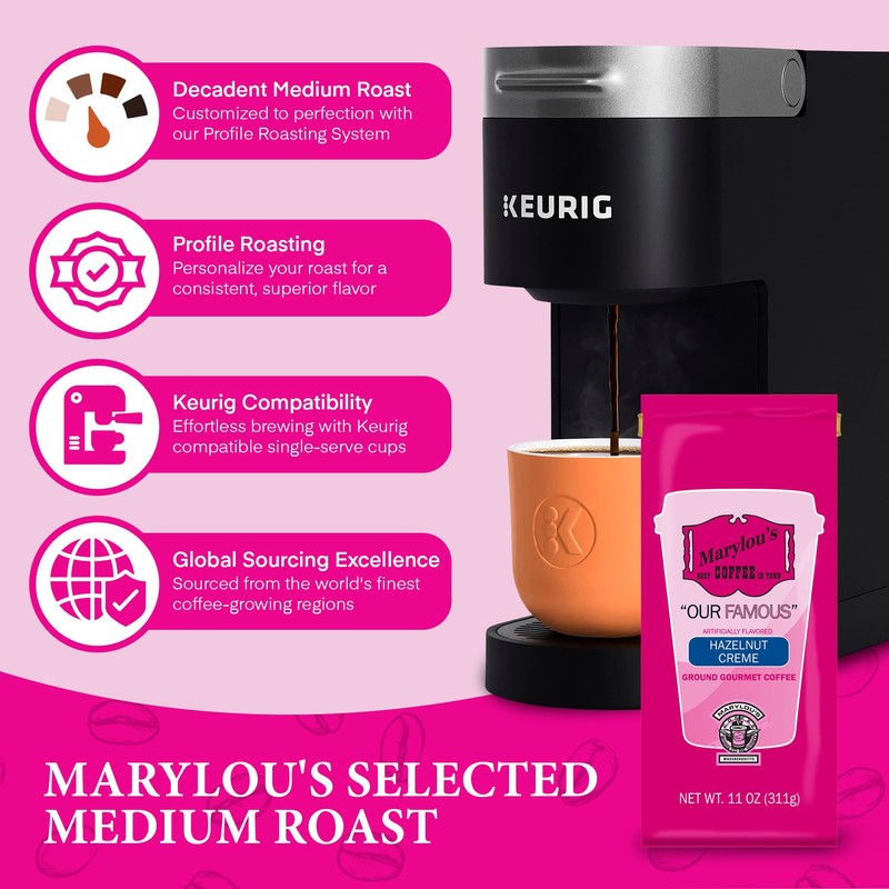 Marylou's Coffee – Hazelnut Creme Flavored Ground Gourmet Coffee –