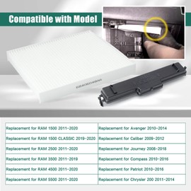 YUXIVCNE 4 Set 68406048AA A/C Cabin Air Filter and Access Door Replacement for Chrysler 200 for Dodge for Ram 1500 2500 3500 4500 5500 Replace 68052292AA 68318365AA 5058693AA