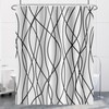 Uiiooazy White Black Striped Shower Curtain for Bathroom 72"x72", Geometric