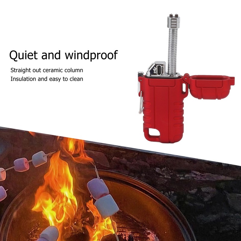 USB Rechargeable Lighter Windproof Dual Arc Lighter Waterproof Flameless Electric