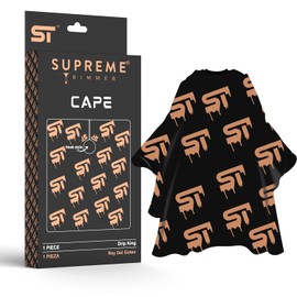 Capa de Barbero Premium Supreme Trimmer | Capa Profesional Impermeable para Estilista de Cabello, Cierre de Gancho; para Salón, Barbero o Uso Doméstico | Drip King