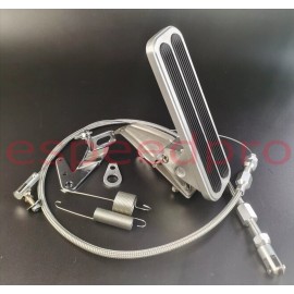 espeedpro21 Billet Aluminum Floor Mount Gas Pedal & 36" Throttle Cable Combo Universal