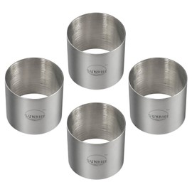 SUNRISE (Pack of 4) Kitchen Supply Plating Forms Stainless Steel Ring Mold Sets 3" X 2.75" (3" x 2.75")