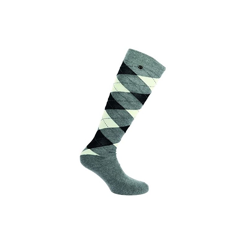 Horizont 38986390011 Equitheme Argyle Socks Grey/Beige Size 35-38