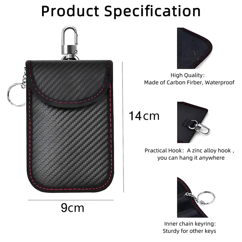 Faraday Pouch for Car Keys – 2 Pack Signal Blocking