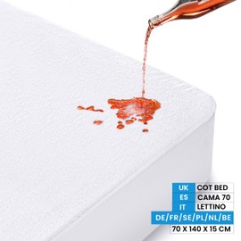 Utopia Bedding Mattress Protector 70 x 140 x 15 cm Waterproof, Oeko-Tex Certified Mattress Topper, Breathable, Mattress Protector, All-Round Elastic