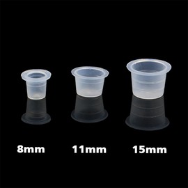 Tattoo Ink Caps - Yuelong 600 Pcs Plastic Tattoo Ink Cups, Mixed Sizes #8 Small #11 Medium #15 Large Ink Caps for Tattoo Ink,Tattoo Machines,Tattoo Supplies