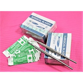 200 Scalpel Blades #15 for Biology Lab Anatomy, Practicing Cutting, Medical Student, Sculpting, Repairing and 2 Scalpel Handle #3 Round