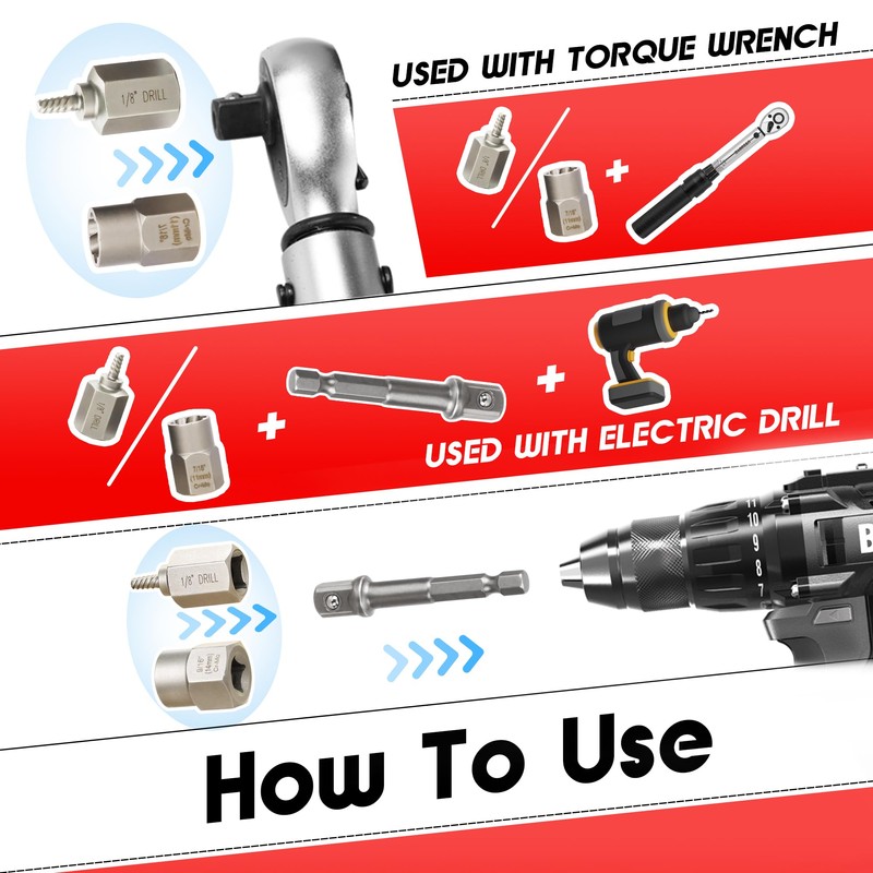 UYECOVE 35Pcs Screw Bolt Extractor Set, Left Hand Drill Bit