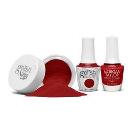 Gelish & Morgan Taylor Fall Collection Living Our Life Trio - 15ml Gel & Lacquer & 1.5oz Xpress Dip N Brush Powder, Long-Lasting, High-Shine, Chip-Resistant, Vibrant (Hit The Hotspot)