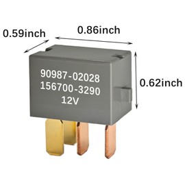 Relay 90987-02028 (Pack of 2) - 12VDC 30A 4-Pin AC Automotive Relay for 1997-Up Toyota Vehicles - Direct Replacement, Easy Installation