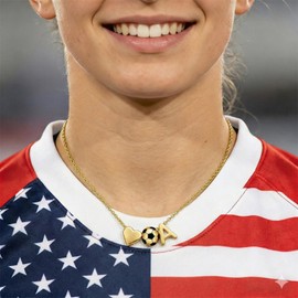 ZOLZO A-Z Soccer Necklace, Sports Stuff, Jewelry Accessories Gift for Soccer Lovers, Women, Players, Party Favors (O, Gold)
