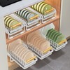 Pull-Out Double/Single Tier Dish Rack for Cupboard, Slide Out Dish