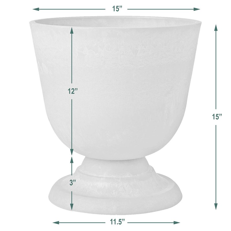 Arcadia Garden Products PSW BC38CT Classical Urn, 15", Cement Color,