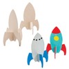 Fun Express DIY 3D Unfinished Wood Rockets Bulk 48 Pieces