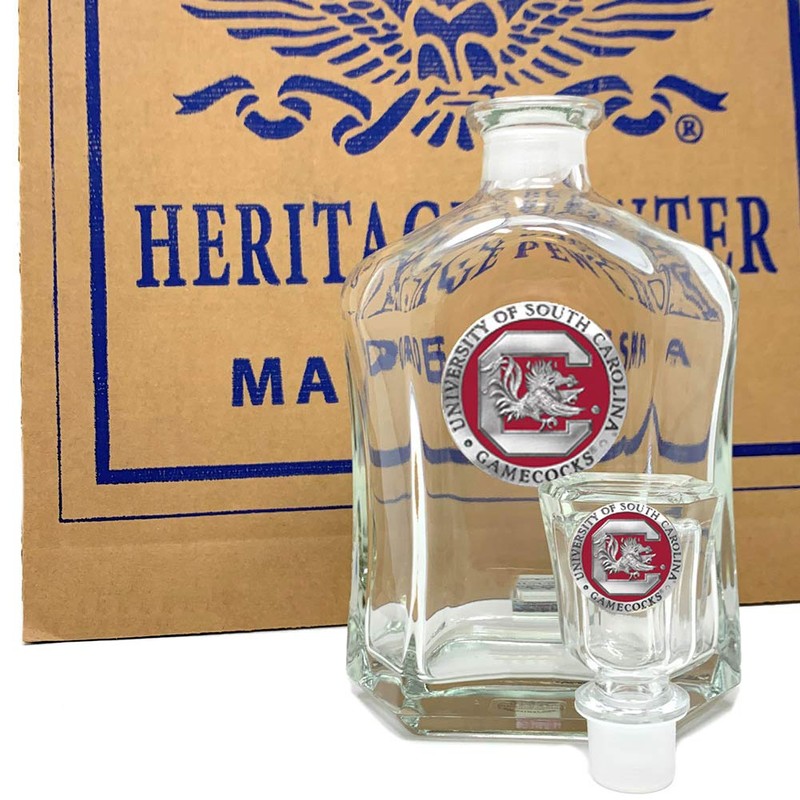 Team Color Logo South Carolina Gamecocks Decanter Glass Bottle
