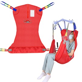 EZ Assistive EZ Assistive Universal Full Body Patient Lift Sling,Medical Sling for Bed Positioning and Bathing Assist Aids,Transfer Sling for Elderly,Disabled,Bedridden (Red, Small)
