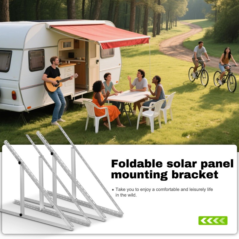2 Sets (4 Pack) 45inch Adjustable Solar Panel Tilt Mount