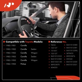 A-Premium Turn Signal Switch, Windshield Wiper, Headlight Dimmer Multifunction Switch Compatible with Toyota Corolla 1980-1983, Pickup 1982-1983, Replace# 1S3127