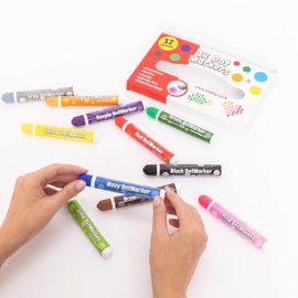 evelay 12 Coloured Dotters Dabbers Felt Dot Markers Mixed Pens Ticket Dobbers Non Drip