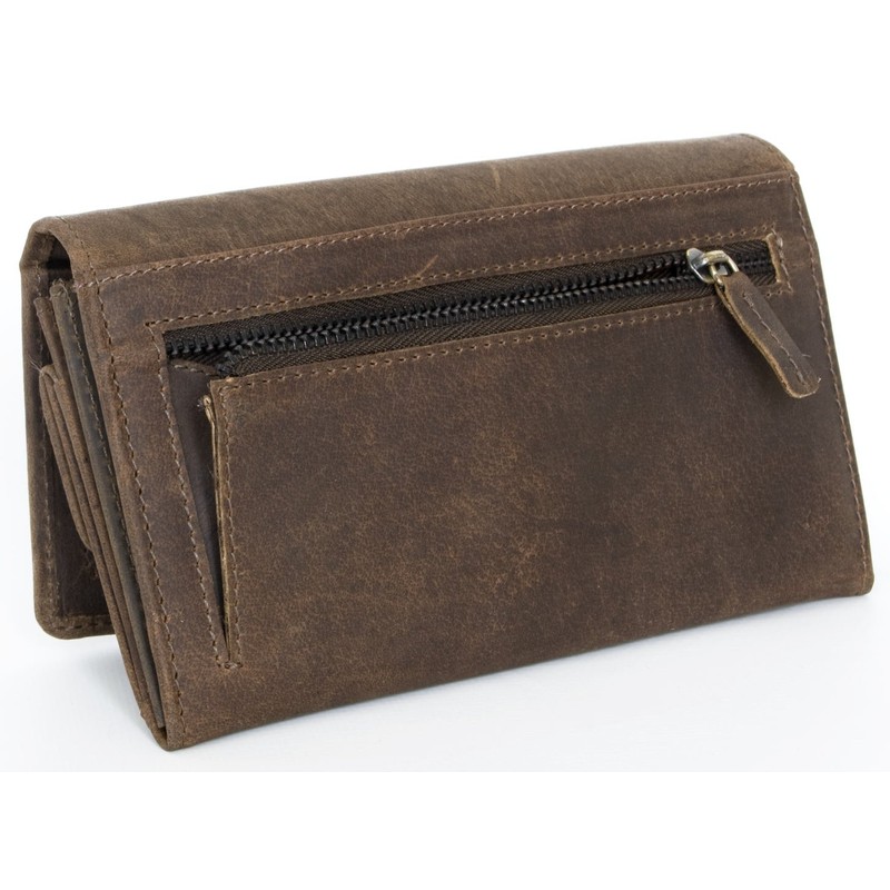 Women's Brown Natural Durable Genuine Leather Wallet
