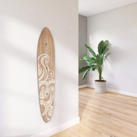 Headwaters Studio - Surfboard Wooden Growth Chart for Wall - Kids Height Wall Chart Wood, Growth Chart for Kids Decorative Surfboard for Playroom (9.5" Wide x 45" Tall) Wood with White Washed