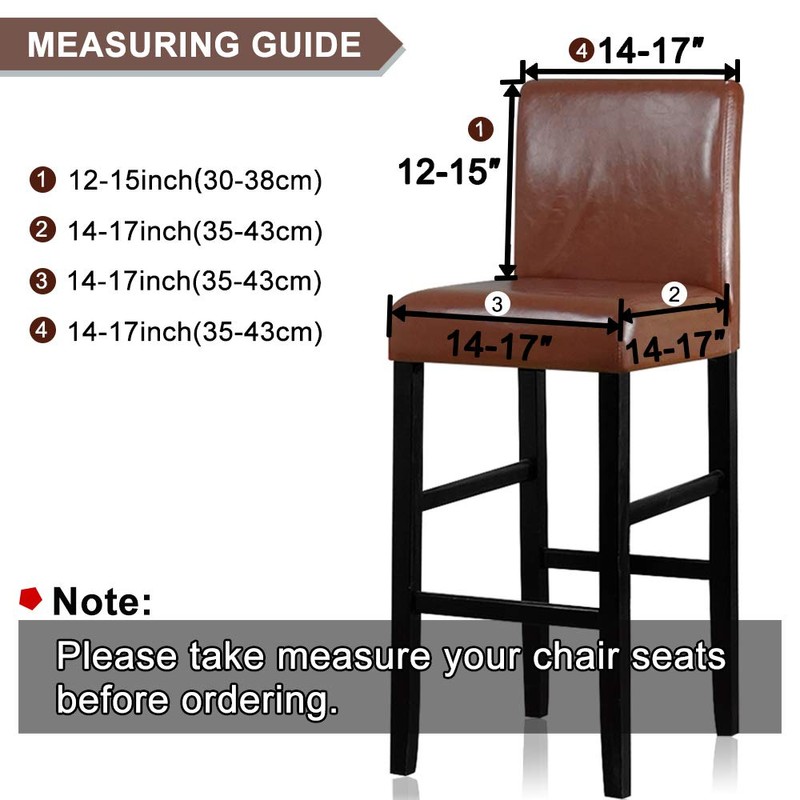 Lellen Bar Stool Covers Set of 4,Stretch Washable Bar Stool