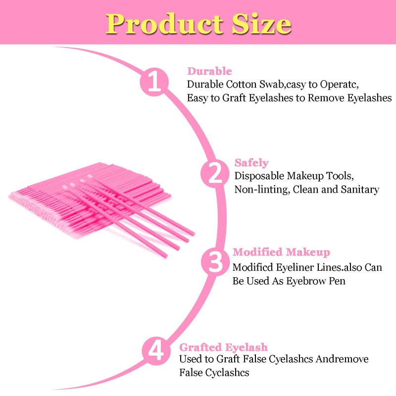 400Pcs Micro Applicators Brushes, Disposable Applicator Eyelash Brushes, Disposable Makeup
