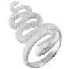 Vinani ROC Snake Ring Matte Shiny Solid Wide Intertwined Sterling