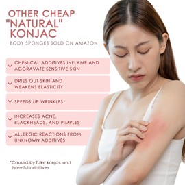 Exfoliating Konjac Body Sponge (2 Pack) w/Crushed Walnut | 100% Natural & Dye Free | Non-Toxic | Biodegradable | Eco-Friendly | Plastic Free Packaging