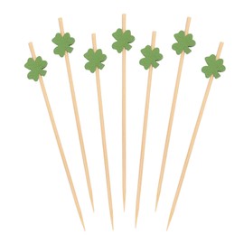 BambooMN 4.7 Inch Decorative St. Patrick's Day Green Shamrock Clover Bamboo Cocktail Sandwich Fruit Swizzle Picks, Luck of the Irish Party Supplies, 1000 Pieces