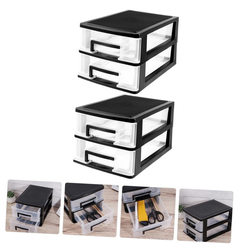 WHAMVOX 2pcs Organizer for Desk Storage Stationery and Cosmetics Storage