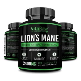 Vitaraw Melena León Nootropico 2400mg 20 Capsulas Sabor Sin Sabor