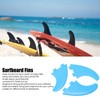 3Pcs Surfboard Fins Nylon Plastic Blue Thruster Fin Surfing Board