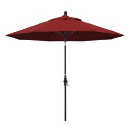 California Umbrella GSCUF908117-SA03 9' Round Aluminum Pole Fiberglass Rib Market Patio Umbrella, 9-Foot, Red