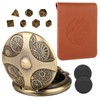 Mini DND Dice Set Bronze Steampunk Gear Pocket Watch Case