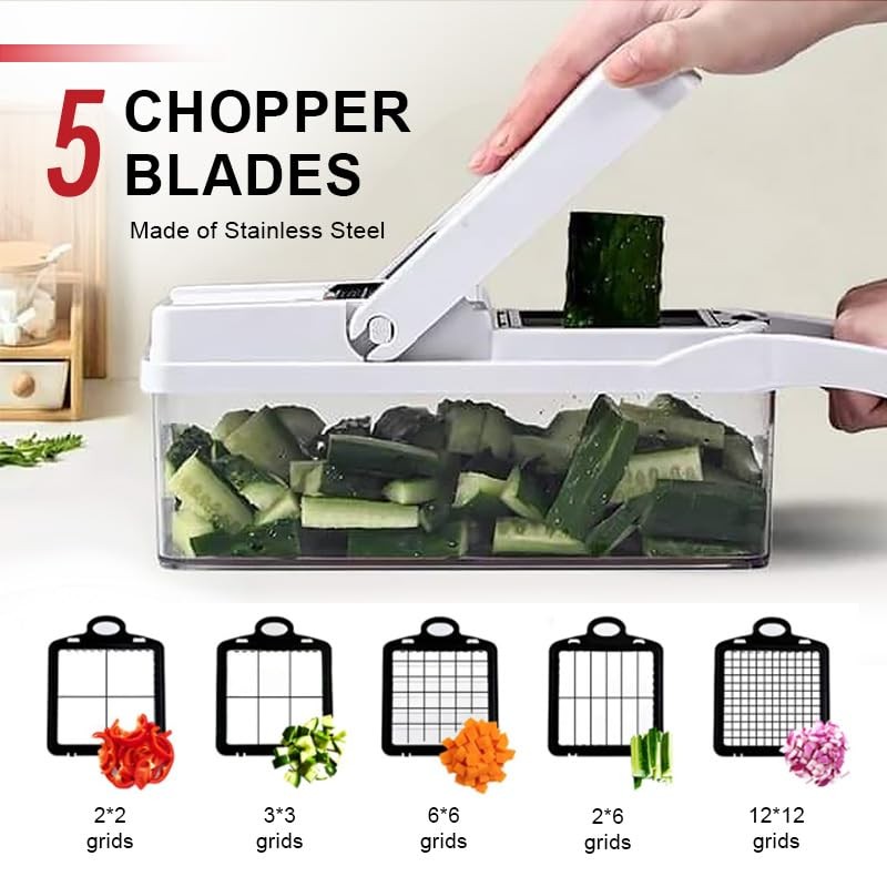 Vegetable Chopper 22-in-1, 8 Blade,Onion Mincer, Cutter, Dicer, Egg Slicer