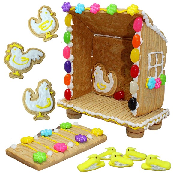 Peeps Cookie Coop Kit with Yellow Easter Peep Chicks, Icing and Cookies, DIY Dessert Activity for Families, 24 Ounce