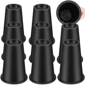 9 Pack 8 INCH Round Bed Riser/Furniture Lift Bed/Bed risers/Furniture Lifter/Table risers/Frame Risers Create Under Bed Storage Heavy Duty for Furniture Height Adjustment Round Black (9 Pack, 8 Inch)