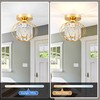 GIGGI Crystal Gold Ceiling Light, E27 Semi-Flush Ceiling Lights, Modern