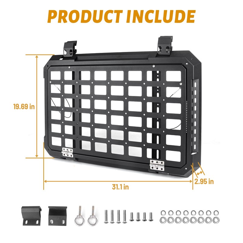 Multifunctional Rear Window Storage Table Molle Panel Kit for 2018-2024