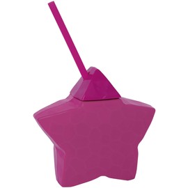 Pink Star-Shaped Plastic Cup with Straw (1 Count) - Star-Shaped Sipper for Kids - Perfect for Parties, Add a Touch of Whimsy to Your Drinkware Collection