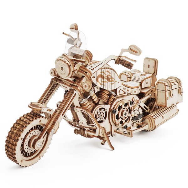 ROKR Model Kits for Adults to Build Mechanical Gears Cruiser Motorcycle DIY Wooden 3D Wooden Puzzle