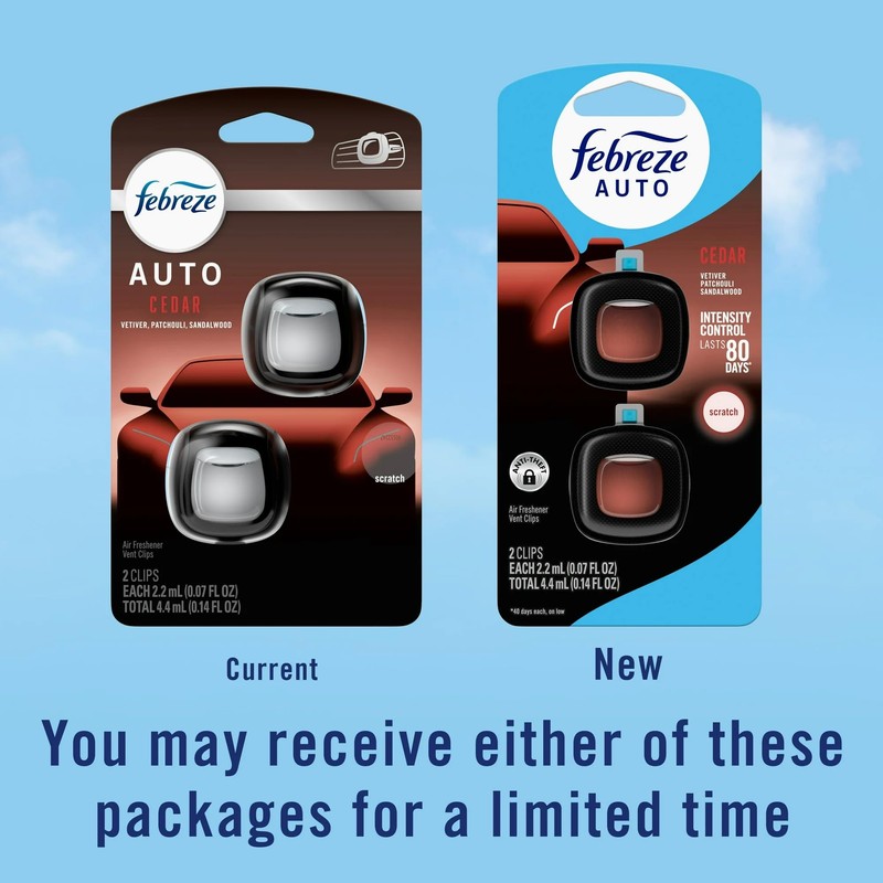Febreze AUTO Air Freshener Vent Clip Ember, 07 oz. Car