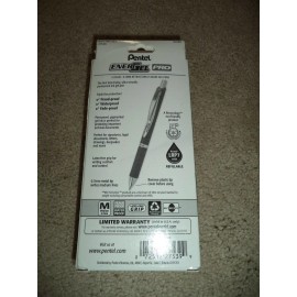 EnerGel 12 PENTEL EnerGel PRO BLUE FRAUD PROOF INK Gel Pens 0.7 mm BLACK Silver Barrel