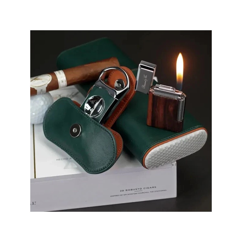 BRIZARD & CO ETERNAL DOUBLE SOFT FLAME CIGAR LIGHTER ROSEWOOD
