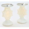 Set of 2 Lit Mercury Glass Snowflake Pedestals by Valerie,