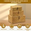 3 Pcs Hay Storage Basket - Handmade Woven Box With